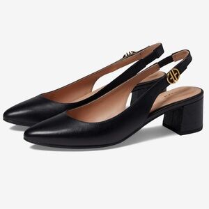 Cole Haan The Go-To Slingback Pump 45 mm black leather minimalist preppy size 9B